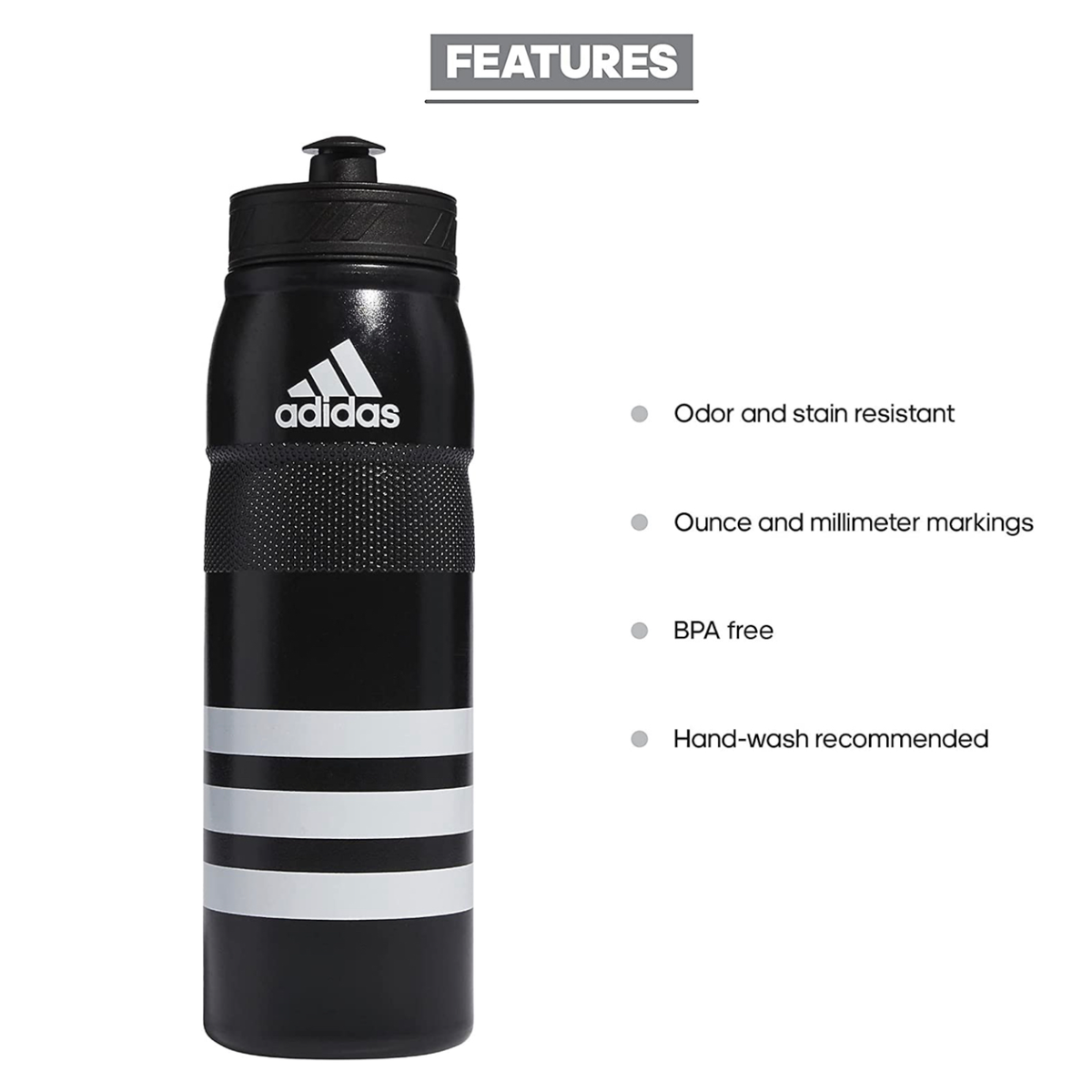 adidas 750 ML (28 oz) Stadium Refillable Plastic Squeeze Sports
