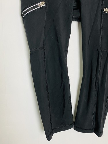 Ivivva By Lululemon Girls 10 Leggings Crops Pockets Black Gymnastics Run - Picture 2 of 8