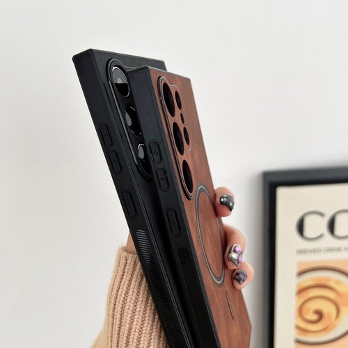 Magnetic Leather For Samsung S25 Ultra S24 FE S23 S22 Plus Slim Phone Case Cover - Picture 3 of 12