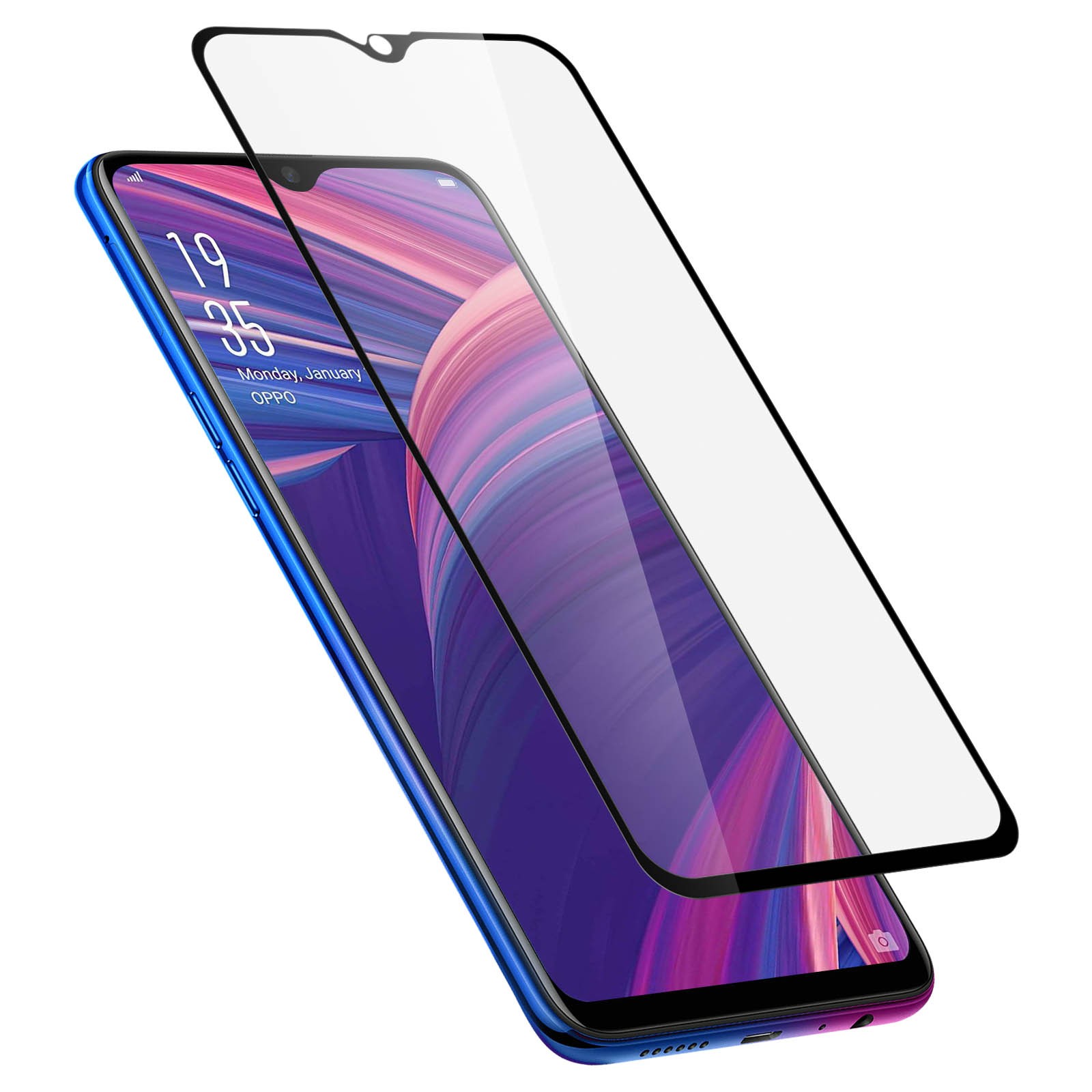 Écran brisé évité avec le film verre Oppo RX17 Pro protection intégrale Akashi