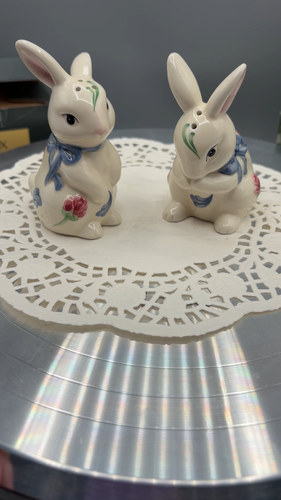 Lenox Poppies on Blue - Barnyard Collection Ceramic Bunny Salt & Pepper Shakers - Video 1 of 1