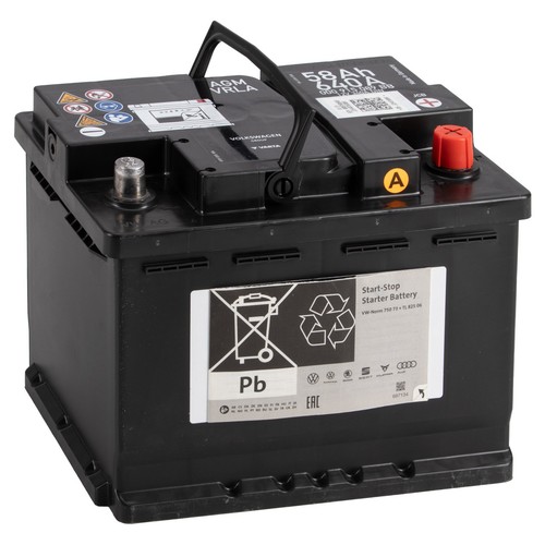 ORIGINAL VW Autobatterie AGM Batterie Starterbatterie 12V 58Ah 340A 000915089BB - Bild 1 von 3