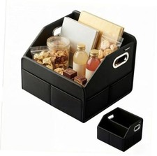 Leather Car Organizer for The Passenger Seat Made of Smooth Material with