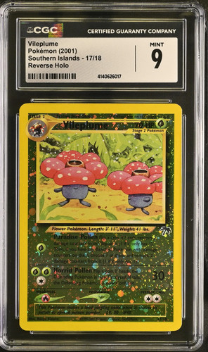 Pokemon Îles du Sud Vileplume 2001 #17/18 Reverse Holo CGC 9 COMME NEUF - Photo 1/2