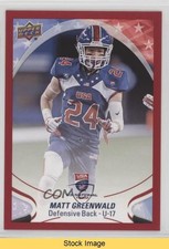 2017 Upper Deck USA Football Red Border Matt Greenwald #116 READ 2oj
