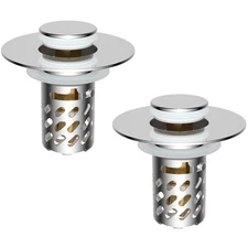2x Bathroom Sink Stopper Hair Catcher Bathroom Pop Up Sink Strainer Drain Filter