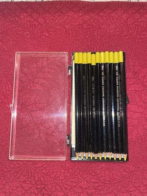 Vintage CB Beseler Vu-Graph Wood YELLOW Fine Point Marking Pencil Kit #7281