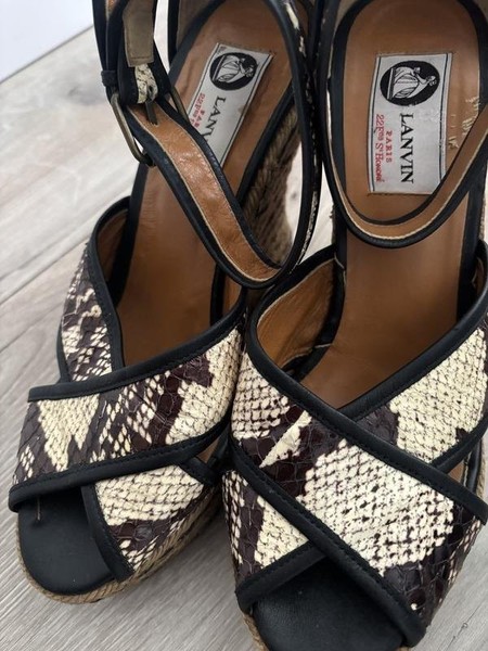 Women Lanvin Heels Brown Leather 38