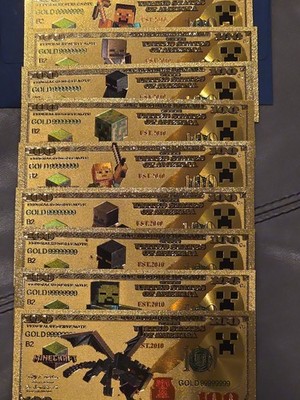 Set Of 9 Minecraft Goldfoils