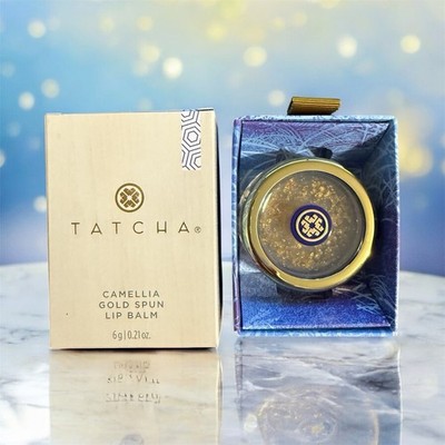 TATCHA CAMELIA GOLD SPUN LIP BALM CLEAR FULL SIZE NIB