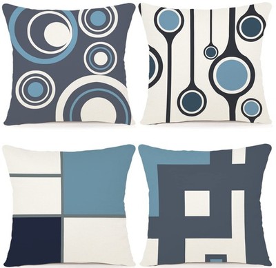 Cushion Cover 40x40 Set of 4 Outdoor Pillow Decorative Linen Pillow Case Cushion...
