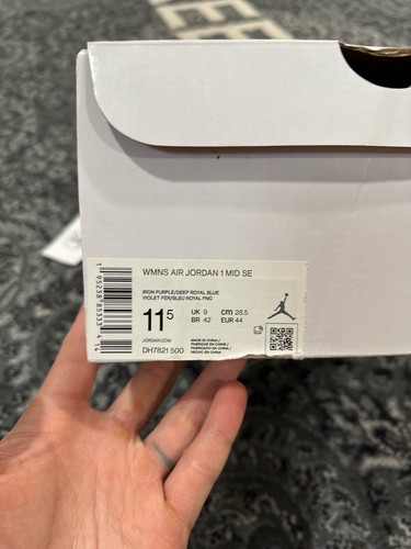 Size 11.5 - Air Jordan 1 SE Mid Iron Purple Deep Royal W - Picture 6 of 6