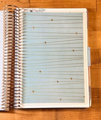 Mint Gold String Hearts Dashboard 4 use with Erin Condren A5 Coil Spiral~