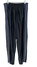 Nike Black Pants Mens L Tearaway Breakaway Side Snap Track Warm Up Shiny Y2K Vtg