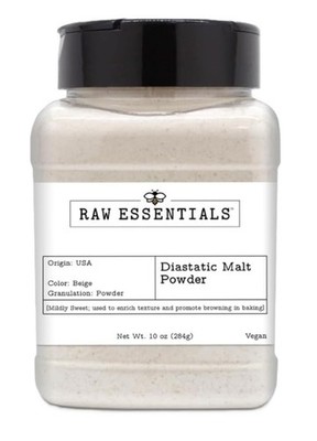Raw Essentials Diastatic Malt Powder - Baking 10 Ounce (Pack of 1), Beige 