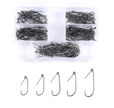Twister Worm Keeper Softbait Hook Kit with Fishing Tackle Box Hooks 125-Pieces