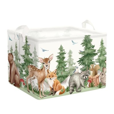 Forest Animals Baby Laundry Hamper Collapsible Clothes Storage Basket Bear Fo...