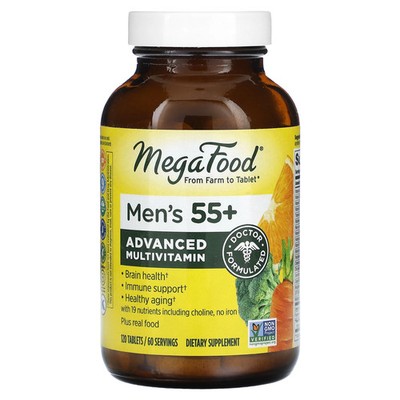 MegaFood Multi for Men 55  120 Tablets Dairy-Free, Gluten-Free, Iron-Free,