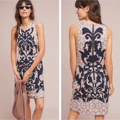 Anthropologie Vanessa Virginia Owen Embroidered Shift Dress Size 6