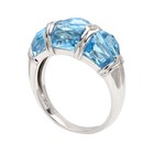 14k Cocktail Blue Topaz Cocktail Ring  White Gold & Natural Diamonds — photo 4