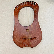Rosewood lyre harp 10 string Brown Engraved Engraved with Free key
