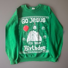 Go Jesus It's Your Birthday Gildan Ugly Christmas Sweater Adult M