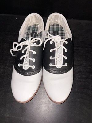 Retro Style Predictions Saddle Oxford Black & White Shoes Ladies  Size 8