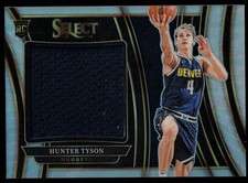 Hunter Tyson 2023-24 Panini Select Silver Prizm Jumbo Swatches #RJS-HT (MEM, RC)