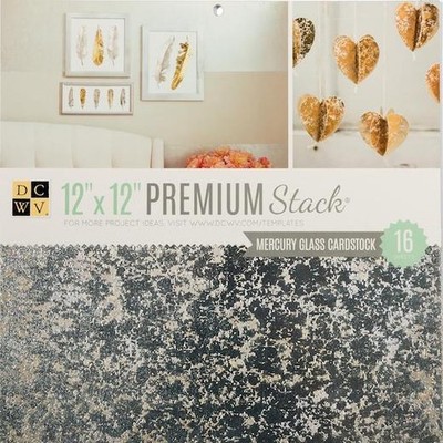 DCWV 12x12'' Premium Stack 16 Stück - Quecksilber Glasfolie