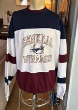 Vintage General Dynamics Sweatshirt 90’s Unworn + Tags M Large Gear For Sports