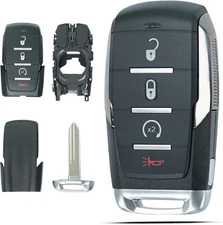 Key Fob Shell Case Replacement Fits for Dodge Ram 1500 2019 2020 2021 black 