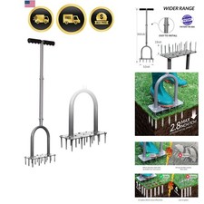 Lawn Aerator Spike Metal Manual Dethatching S...