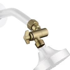 Brushed Gold Shower Head Adapter, Adjustable Shower Head Elbow Adapter, Showe...