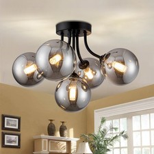 Sputnik Ceiling Light Fixture Black Globe Sputnik Chandelier with Smoke