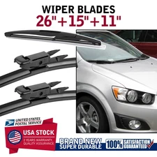 26"+15"+11" Bracketless Wiper Blades OEM Replacement For Holden Barina 2011-2017
