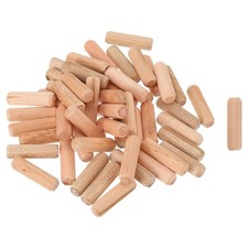 200Pcs 3/8" x 1-3/8" Wooden Dowel Pins, Furniture Woodwork Grooved Fluted Pin