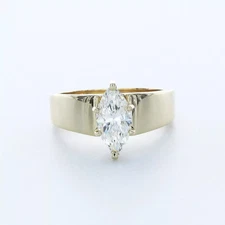 Solitaire Engagement Ring 14K Gold 1.53 Carat Marquise Lab-Grown Diamond G VS1