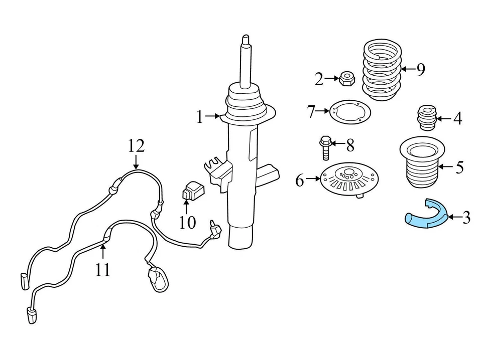 BMW 335I 2012-2015 - Almohadilla de resorte inferior delantero 6787114 Foto 3 de 4
