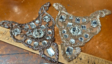 beaded collar yoke 7x8" glass hand sewn acrylic 1pc