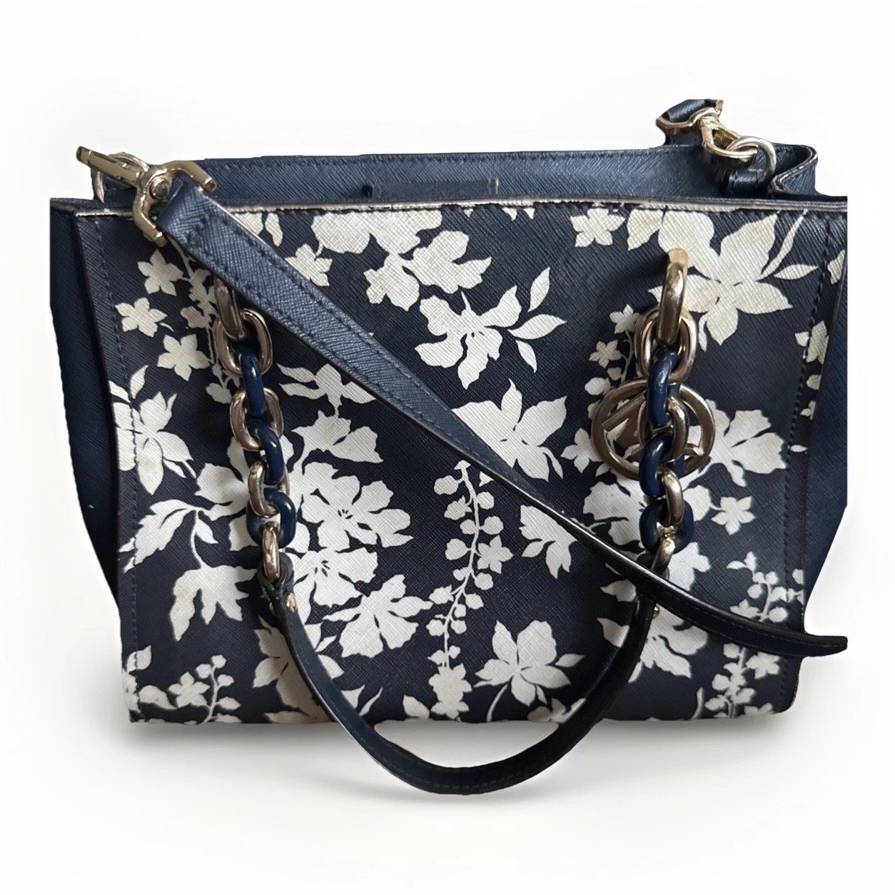 Michael Kors Sofia Medium Leather Navy Floral Cro… - image 1