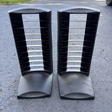 Vintage Laserline Desktop CD Storage Tower Racks (20 Discs Each) Set of 2