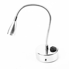 ASilver LED Wall Lamps Flexible Gooseneck Bedroom Bedside Reading Light Cool