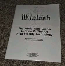 1981 ORIGINAL McIntosh Audio Stereo Equipment Catalog AMPLIFIER TUNER PREAMP