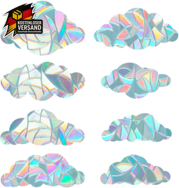 Fensterfolie 3D Regenbogen Wolken Fensteraufkleber Statisch, Wiederverwendbar, 8-image