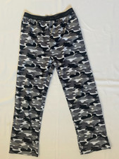 BOYS  CALVIN KLEIN CAMO PAJAMA PANTS, BLACK/WHITE/GREY, SIZE LARGE 10-12