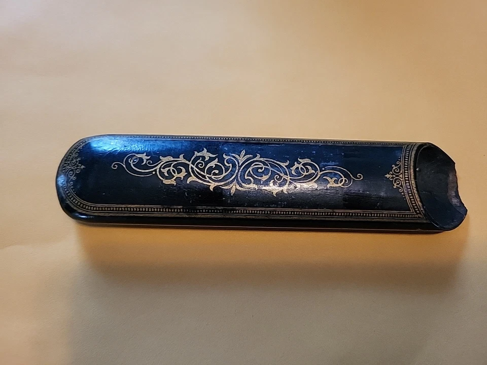 Vintage Wire Framed Glasses With Black and Gold Vintage Case 6.5" in length - Image 2 of 4