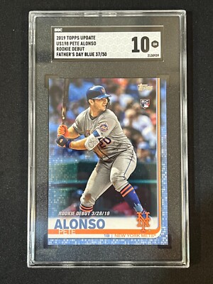 Alonso Rookie Blue Pete Alonso 2019 Topps Update Rookie Debut RC Father's Day Blue 37/50 ...