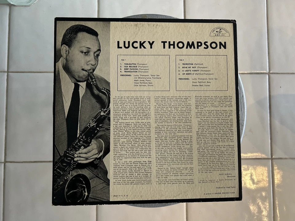 Lucky Thompson Featuring Oscar Pettiford  Vol. 1 ABC LP EXCELLENT  Deep Groove - Image 2 of 4