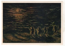 1977 VIETNAM WAR Vietnamese Soldier Military Raging Sea ART Russian old Postcard