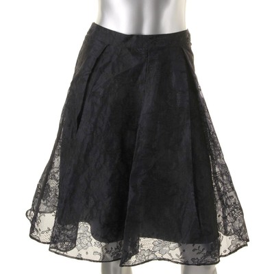 Low Cost Aqua 7275 Womens Navy Lace Pleated Midi ALine Skirt M BHFO Low Cost Aqua 7275 Womens Navy Lace Pleated Midi ALine Skirt M BHFO